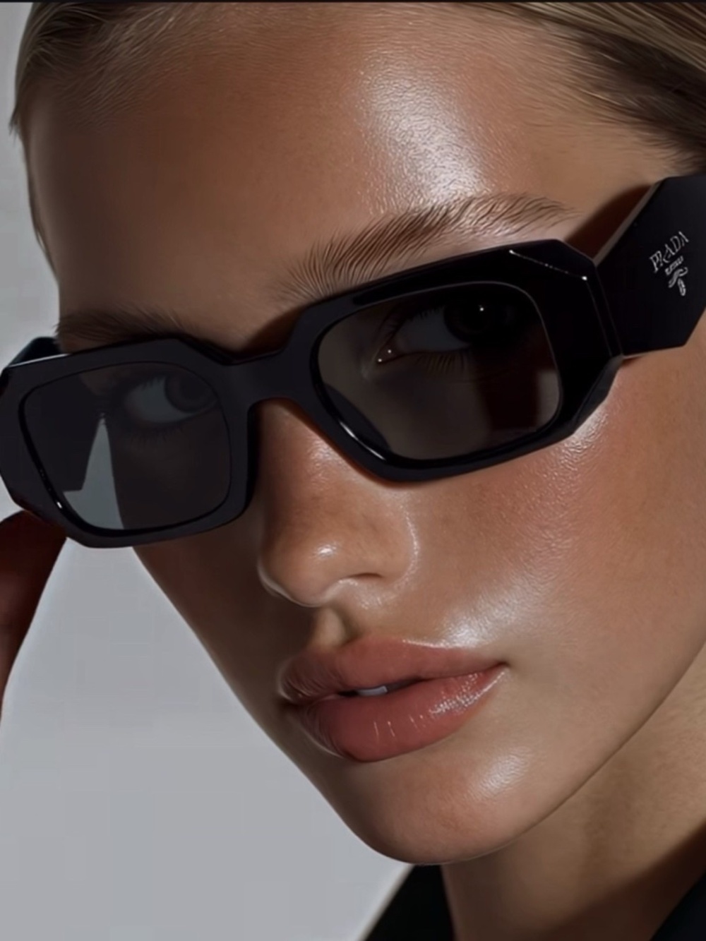 Prada PR 17WS 1AB5SO Black Dark Grey Lens Sunglasses - Picture 2 of 13